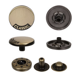 Кнопка Micron JK 001 металл нержавеющий сплав d 15 мм 36 шт. №12 шлифованная бронза