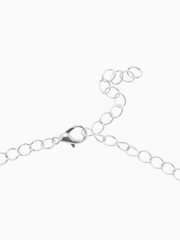 Набор 2 предмета: серьги, колье Листопад капли, цвет зелёно-белый в серебре, 45 см