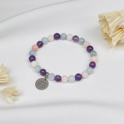Браслет для "Рака" из Аквамарина,Аметиста и Опала 18 см