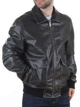 258209846 DK. GRAY Куртка мужская демисезонная (эко-кожа)