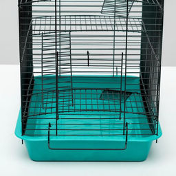 Клетка для грызунов Пижон №9, с 3-я этажами, без наполнения, 33 х 24 х 38 см, бирюзовая  фото 6