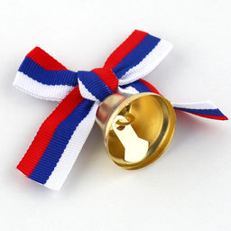 Цена за 10 шт. Колокольчик на булавке с бантом на выпускной, триколор, d = 2,6 см