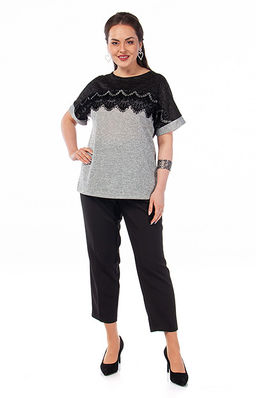 Очаровательная блуза  из мягкого трикотажного полотна высокого качества3308 блуза - Ckc collections фото 2