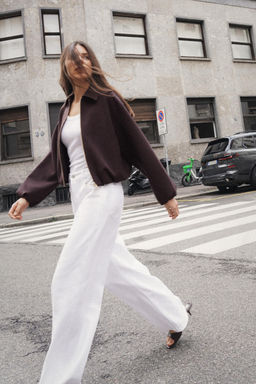 CHAQUETA GLOBO CREMALLERA / Marr?n - Zara фото 4