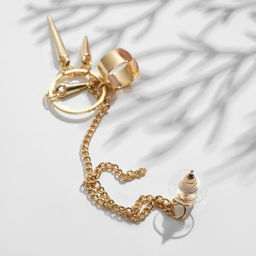 Серьга Кафф молодёжная, цвет белый в золоте - Queen fair фото 3