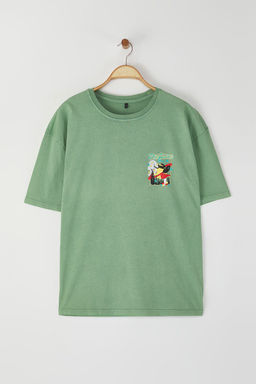 TRENDYOL MAN Antrasit Oversize/Genis Kesim Soluk Efektli Mistik Bask?l? %100 Pamuklu T-Shirt TMNSS22TS0831 - Trendyolmilla фото 3