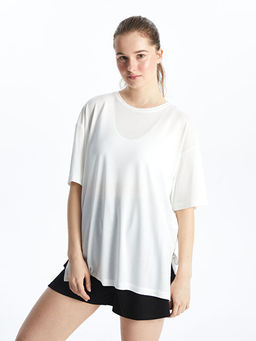 Oversize Modal Kar???ml? Kad?n Spor Ti??rt