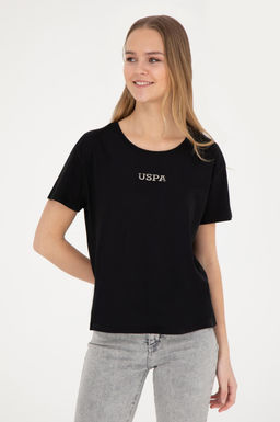 Женская черная футболка с круглым вырезом - U.s. polo assn фото 8