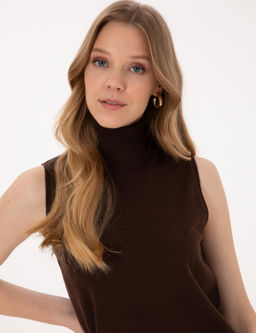 Kahverengi Slim Fit Kazak