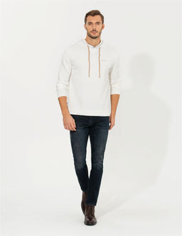 Ekru Slim Fit Kapi_onlu Triko Kazak - Pierre cardin фото 4