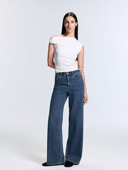 Wideleg Kad?n Jean Pantolon