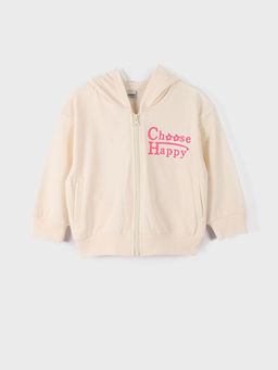 Kap??onlu K?z ?ocuk Fermuarl? Sweatshirt