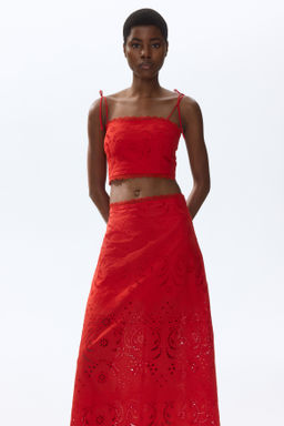 Falda de algod?n con bordado ingl?s - H&m фото 4