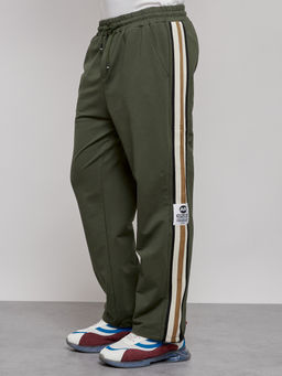 Широкие спортивные штаны трикотажные мужские цвета хаки 12903Kh - Mtforce фото 10