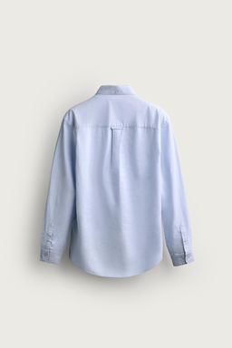 CAMISA REGULAR FIT ESTRUCTURA OXFORD / Celeste - Zara фото 8
