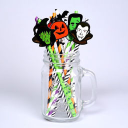 Трубочки для коктейля Хэллоуин, в наборе 12 штук