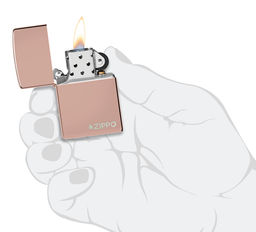Зажигалка ZIPPO Логотип с глянцевым покрытием Розовое золото | High Polish Rose Gold 49190ZL