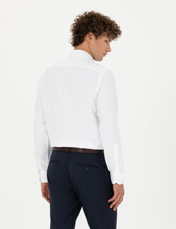 Beyaz Slim Fit Uzun Kollu G_mlek