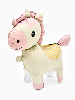 Цена за 2 шт. Воздушный шар фольгированный 3D 25" "Лошадка" цвет кремовый, под воздух