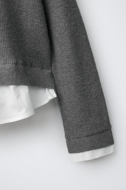 JERSEY PUNTO CUELLO DESMONTABLE / Gris - Zara фото 6