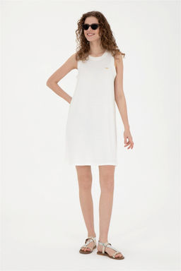 Женское трикотажное платье цвета экрю - U.s. polo assn фото 4