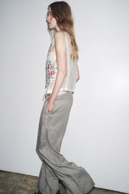 TOP WITH EMBROIDERED FLOWERS - Zara фото 4