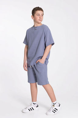 Футболка М223024д Серо-голубой