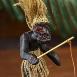 Сувенир «Абориген-рыбак», 22 см, дерево