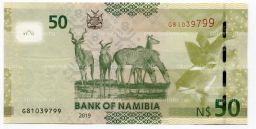 Банкнота 50 долларов 2019 года Намибия