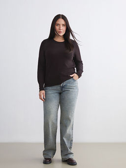 B?y?k Beden Straight Fit Kad?n Jean Pantolon