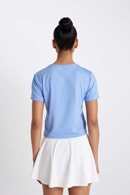 DeFactoFit Облегающая футболка с круглым вырезом и принтом Спортсмен с короткими рукавами  фото 6