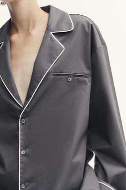 POPLIN PIPED TRIM SHIRT - Zara фото 3