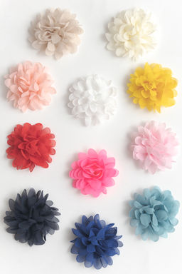 Цветочек шифоновый 9 см (20 шт) SF-6025, бежевый - No name фото 2