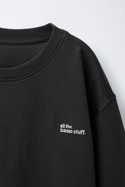 HEAVY WEIGHT EMBROIDERED SLOGAN T-SHIRT - Zara фото 3