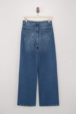 Siyah Yuksek Bel Uzun Boy %100 Pamuk Wide Leg Jeans TWOSS26JE00130 - Trendyolmilla фото 4