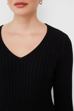 Джемпер лапша с V-образным вырезом - Mollis фото 3