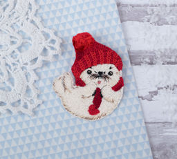 Набор для вышивания PANNA Живая картина JK-2222 Брошь. Белёк в шапочке 5 х 6 см