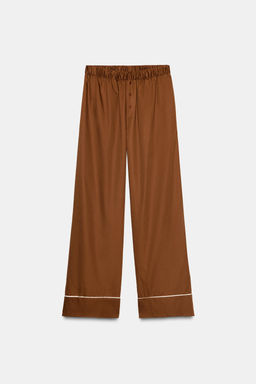 CONTRAST POPLIN PYJAMA TROUSERS - Zara фото 4