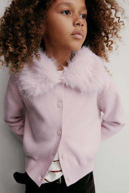 CARDINGAN WITH DETACHABLE FAUX FUR COLLAR - Zara фото 8