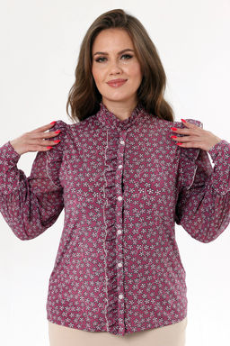 Блузка женская 7014-27/07/Брусничный, белый