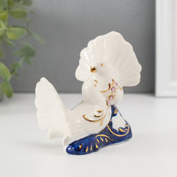 Фигурка керамика «2 голубка», кобальт, стразы, 9.2×12×6 см