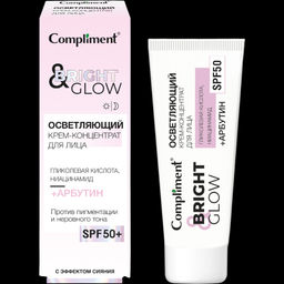 "Compliment" Bright & Glow осветляющий крем-концентрат для лица с эфф.сияния, 50мл.12 /918817