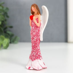 Фигурка полистоун Ангел в цветочном платье с сердцем, 10?3.8?3.2 см, МИКС