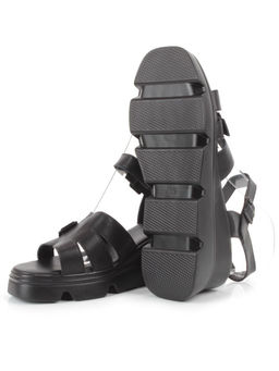 08-PEAG34-2 BLACK Босоножки женские (натуральная кожа)