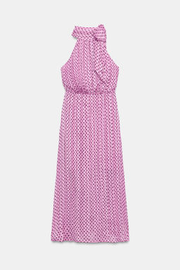 VESTIDO MIDI LUNARES LAZO / Rosa / Lila - Zara фото 9