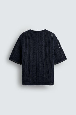 CROCHET TEXTURED T-SHIRT - Zara фото 7