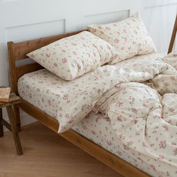 КПБ Чистый хлопок евро макси с простыней на резинке, наволочки 50х70, 100% хлопок, Мильфлер ВБ Пододеяльник 200х220; простыня на резинке 180х200х30; наволочка 50х70 (2шт) Евро с простыней на резинке 180х200х30 - Традиция фото 3