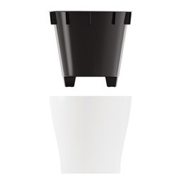 Горшок цветочный "Лея" 4л овальный двойной (с автополивом) (белый) М8559