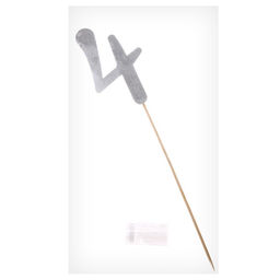 Цена за 6 шт. Топпер в торт 4, цвет серебро - Страна карнавалия фото 3