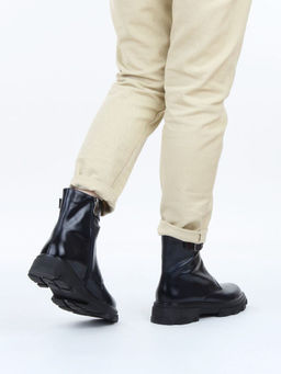 01-E2014B-497F DT. BLUE Ботинки демисезонные женские (натуральная кожа)